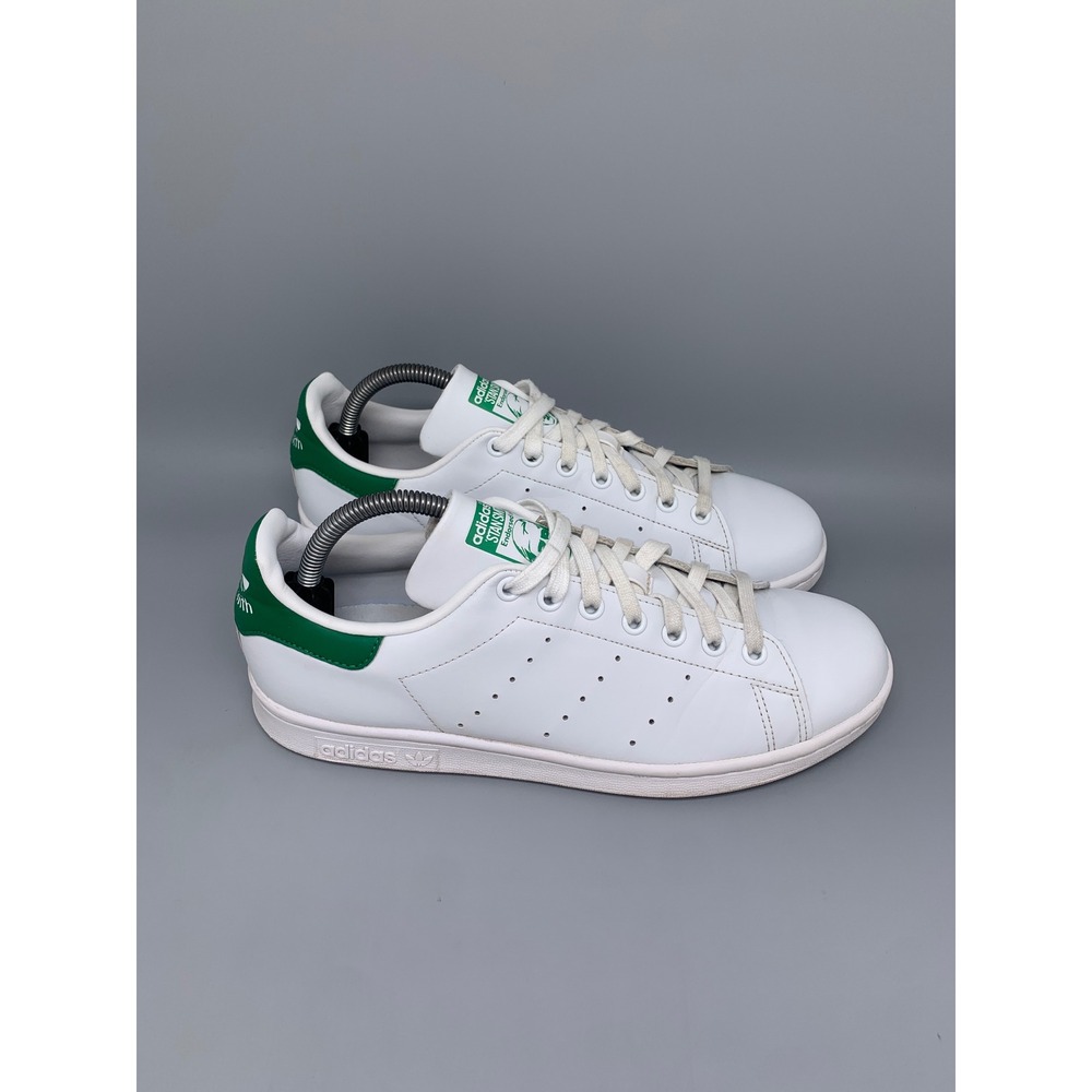 Adidas Stan Smith White Green Tennis Shoes AQ4722 Women's Sz 9.5